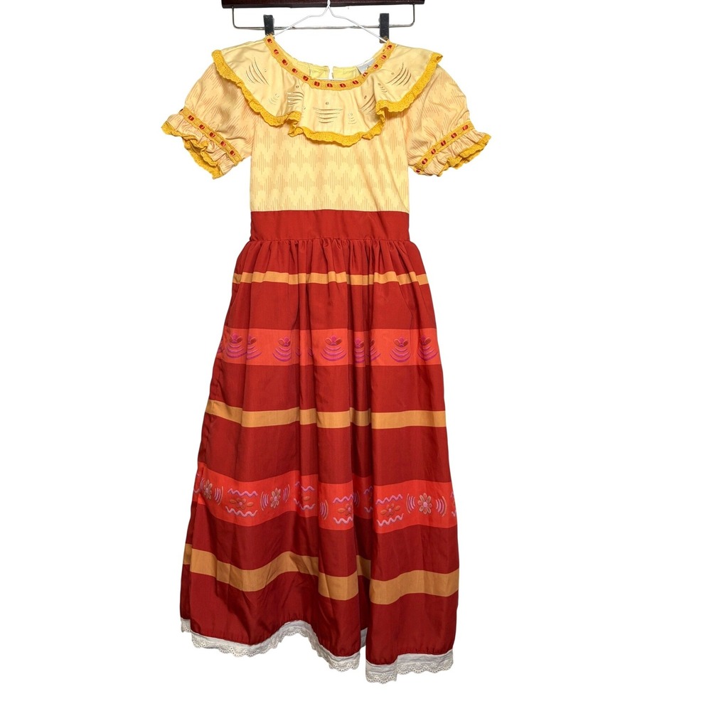 Disney Dolores Encanto Costume Dress 7/8 Yellow Red Pepa Madrigal Cosplay